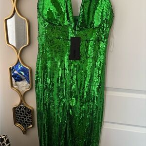 Fashion Nova Green Sequin Dress